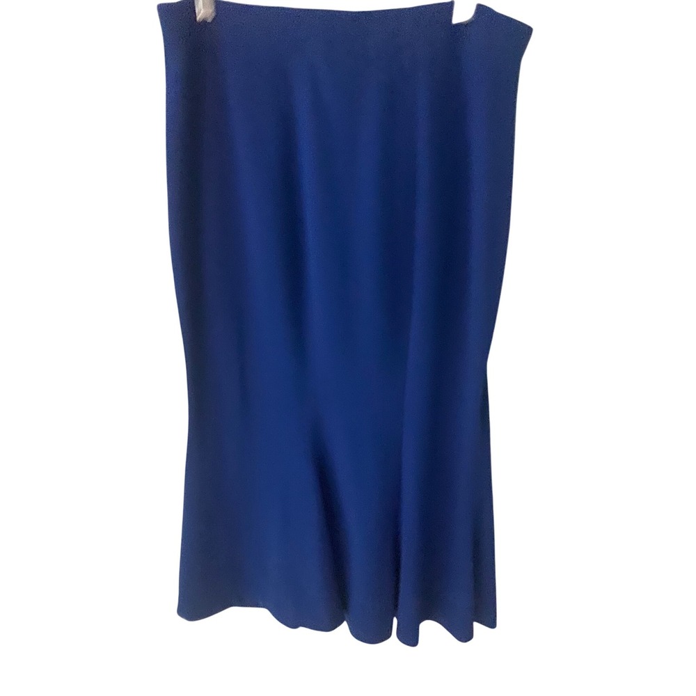 Ashley Stewart Royal Blue Mermaid Midi Skirt Plus Size 14/16 Stretch Crepe Flare